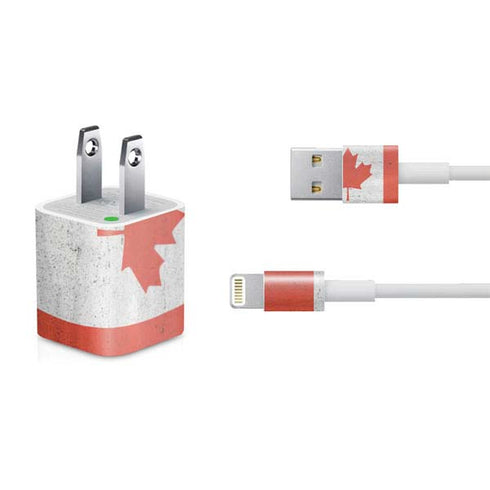 Canada Flag Distressed iPhone Charger (5W USB) Skin